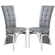 Ravenna Dining Chair In Grey Faux Leather In A Pair Furniture In Fashion Dining Chairs Faux Leather Dining Chairs Leather Dining Room Chairs