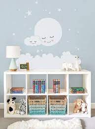 Moon Clouds And Stars Wall Decal Vinyl Wall Sticker Nursery Decor Kids Decals In 2021 Cloud Nursery Decor Clouds Nursery Kid Room Decor
