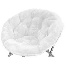 If you plan for your chair to be a fixture in your home or dorm room, something with softer padding is usually best. Mainstays Faux Fur Saucer Chair White Hammock Town