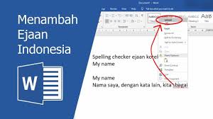 Cara Koreksi Otomatis Ejaan Bahasa Indonesia Di Ms Word Youtube