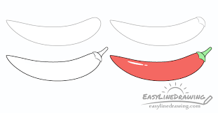Everyone can create great looking drawings! How To Draw A Hot Pepper Step By Step Easylinedrawing