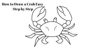 How To Draw A Crab Easy Step By Step For Kids Drawings Crab Painting Crab Crafts