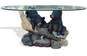 Bear Cubs Sculpture Coffee Table Bear Sculptures Bear Decor Black Bear Decor