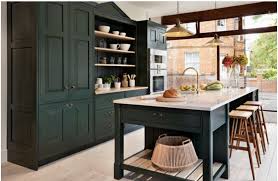 Beautiful British Racing Green Cottage Style Kitchen Black Kitchen Cabinets Kitchen Design