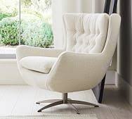 Wrapped in a chunky heavyweight chenille fabric with a delightful. Round Oversized Swivel Chair Pottery Barn
