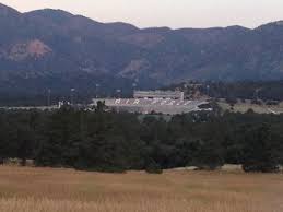 view of usafa falcon stadium from the trail picture of new