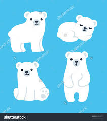 Cute Cartoon Polar Bear Cubs Collection Simple Modern Style Vector Illustration Polar Bear Illustration Polar Bear Drawing Polar Bear Art