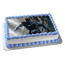 Giving a wakanda forever salute to lucas on his 4th birthday with this black panther themed two tier and matching cupcakes. Black Panther Marvel Comics Edible Cake Topper Image Abpid04594 Walmart Com Walmart Com