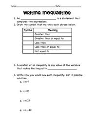 Inequalities Interactive Notebook Middle School Math Teacher School Algebra Middle School Math