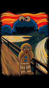 Cookie Monster Painting Wallpaper Funny Art Art Parody