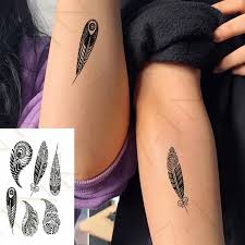 Tatuagem Adesiva Temporaria Indiana Tatuagem Falsa Com Pena De Pavao E Henna Para Homens E Mulheres Tatuagens Temporarias Aliexpress