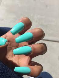 Loved These Tiffany Blue Nails Teal Acrylic Nails Tiffany Blue Nails Blue Coffin Nails