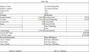 Salary Slip Format In Excel Salary Payroll Template Slip