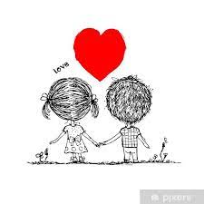 Disegni stilizzati, immagini stilizzate di: Poster Coppia In Amore Insieme Schizzo Di San Valentino Per Il Vostro Disegno Pixers Viviamo Per Il Cambiamento
