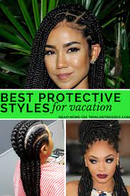 Simple, quick, convenient, and beautiful. Best Protective Styles To Wear For Vacation Vacation Hairstyles Natural Hair Styles Protective Style Braids