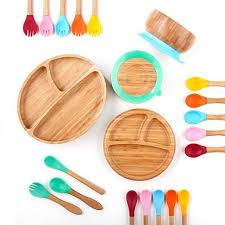 2pcs 3pcs Suction Bamboo Bowl Cup Baby Dishes Toddler Plates Baby Plates
