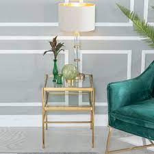 Modern glass side table for a bedroom is the best option by fab glass. Urban Deco Baker Glass And Gold Side Table Cfs Furniture Uk