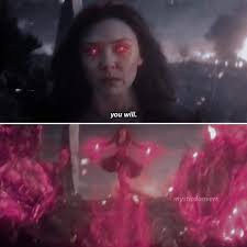 Scarlet witch will be able to hurt him and may even put up a decent fight, but she cannot win. Endgame Wanda Vs Thanos Scarlet Witch Marvel Marvel Funny Marvel Cinematic Universe