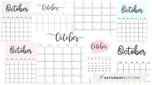 Our classic simple calendar in a nice accent colors. Cute Free Printable October 2021 Calendar Saturdaygift