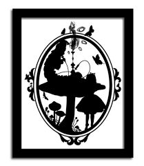 Black Alice In Wonderland Caterpillar Silhouette Who Are You Alice And The Caterpillar 8x10 Original Silhouette In 2020 Alice In Wonderland Silhouette Alice In Wonderland Original Image