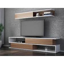 Comfy Home Sims Tv Unitesi Beyaz Teak Teak Mobilya Oturma Odasi Tasarimlari