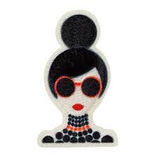 Iron-on Patch TUSSI, Lady With Sunglasses and Necklace, Pearl Necklace,  Knot, Lady, Patches, Sew, Iron-on Patch