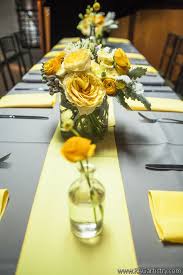 Yellow And Grey Floral Tablescape Grey Wedding Decor Yellow Grey Weddings Yellow Wedding Flowers