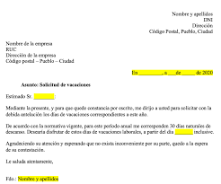 Frecuentemente va dirigida a una persona en particular, aunque en. Carta Solicitud De Vacaciones Pendientes Actualizado Junio 2021