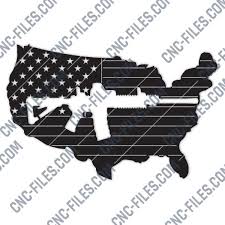 Download American Flag Vector With A Gun Design File Dxf Svg Eps Ai Cdr Cnc Files Free Dxf File Downloads Cuttable Designs Cnc Cut Ready Diy Home Decor Dxf