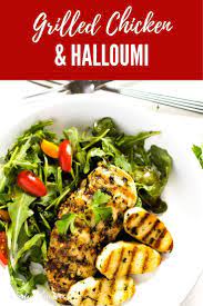Chicken And Halloumi Salad With Arugula Wendy Polisi Recipe Chicken And Halloumi Salad Recipes Low Carb Salad Recipes