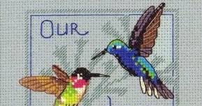 Size (stitch) 62 x 86, size (aida 14) cm 19 x 24, size (aida 11) cm 24 x 30 Four Hummingbirds Counted Cross Stitch Patterns And Charts