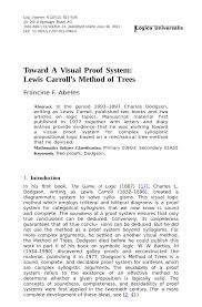 The greek word mathemas, from which we derive the word mathematics, embodies the Pdf Toward A Visual Proof System Lewis Carroll S Method Of Trees