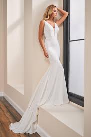 Also known as a column, it tends to hug the bust, waist and hips which adds length to petite figures. Sheath Column Wedding Dresses Enchanting By Mon Cheri