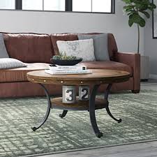 Amoeba wild walnut 42.5 wide coffee table. Oak Round Coffee Tables You Ll Love In 2021 Wayfair