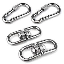 Maybe you would like to learn more about one of these? Hamineler 2pcs M8 304 Stainless Steel Swivel Ring Double Ended Swivel Eye Hook 2pcs M8 Carabiner For Marine Mooring Swivel Tree Swing Hanging Hammock Hanging Rotating Device Walmart Com Walmart Com