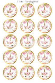 Telechargement Immediat Licorne Visages Rose Bouteille Etsy Unicorn Face Bottle Cap Images Image Sheet