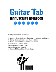 amazon com guitar tab notebook standard tablature staves