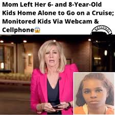 A mother of two in Texas is behind bars after she allegedly left her young  children home alone for nearly a week while she went on a cruise., .,  Lakesha Woods Williams, 29, was arrested on two charges ...