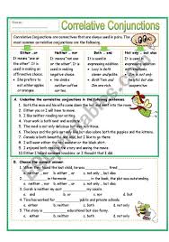 This 3 Page Worksheet Includes Explanation Of The Meaning And Use Of Correlative Conjunctions It Correlative Conjunctions Conjunctions Worksheet Conjunctions