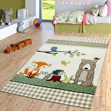 169,00 € * ab 73,99 € *. Kinderzimmer Teppich Waldtiere Beige Grun Teppichmax