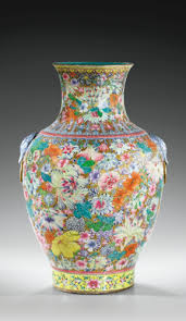A Large Famille Rose Baluster Vase With Mille Fleurs Design Late Qing Dynasty Sotheby S Antique Porcelain Dolls Chinese Ceramics Vase