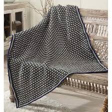 The patchwork technique of adding squares less than $1 gets you the knitting pattern for a bright geometric blanket and cushion set knit in garter stitch. Tweedy Throw Free Knitting Pattern Knitting Bee