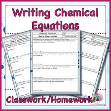With This Product Students Write Balanced Chemical Equations From The 8 Word Equations They Then Have To Write Word Equat Chemical Equation Equations Writing