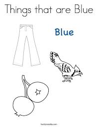 Things That Are Blue Coloring Page Color Blue Activities Preschool Coloring Pages Color Worksheets For Preschool