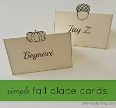 Add a little always artichoke and plenty of whisper white and you have a special fall card! Simple And Fancy Fall Place Cards Free Printable Charisa Darling