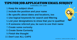 Join more than 1 million people who have already received our complimentary resume the tips above should help you craft the perfect email subject when submitting a job application or following up. 28 Tips To Write A Killer Job Application Email Subject Line Career Cliff