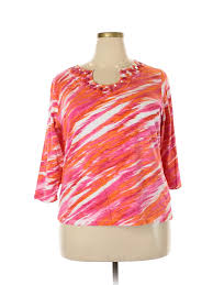 details about ruby rd women orange long sleeve top 1x plus