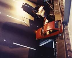 Bay Bridge during the 1989 Loma Prieta earthquake