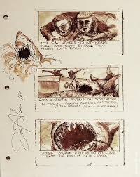 Jaws Reproduction Of Jaws Storyboard Signed By Joe Alves Replica Prod Artwork Storyboard Storyboard Drawing Jaws Movie