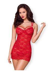 Nuisette Rouge 860che3 De La Marque De Lingerie Sexy Obsessive